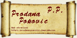 Prodana Popović vizit kartica